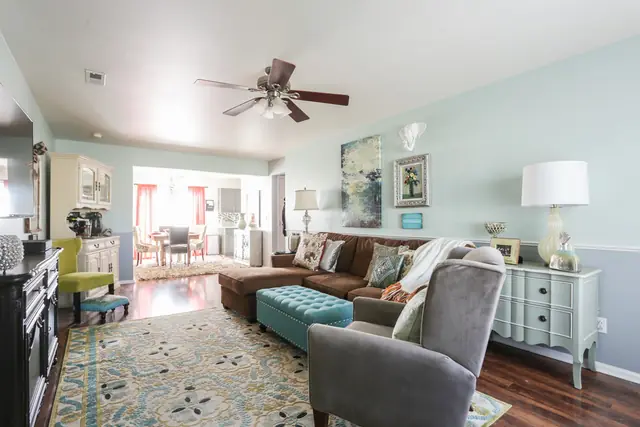 Eclectic Charm Living — interior design by Interiors by JanLee, Colorado Springs